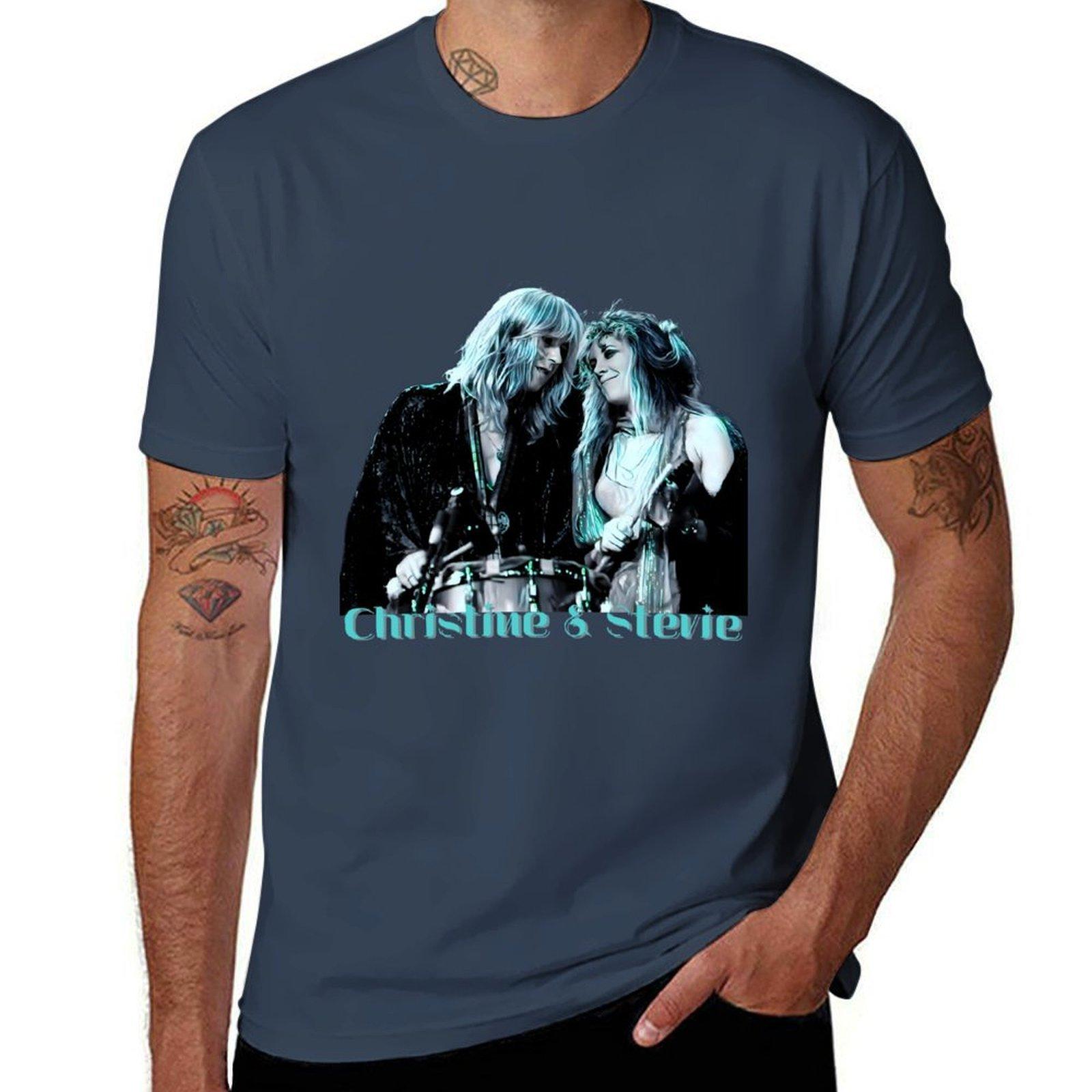 and  Christine Stevie Fleetwoodmac TShirt Large Size Short Sleeve TShirt S