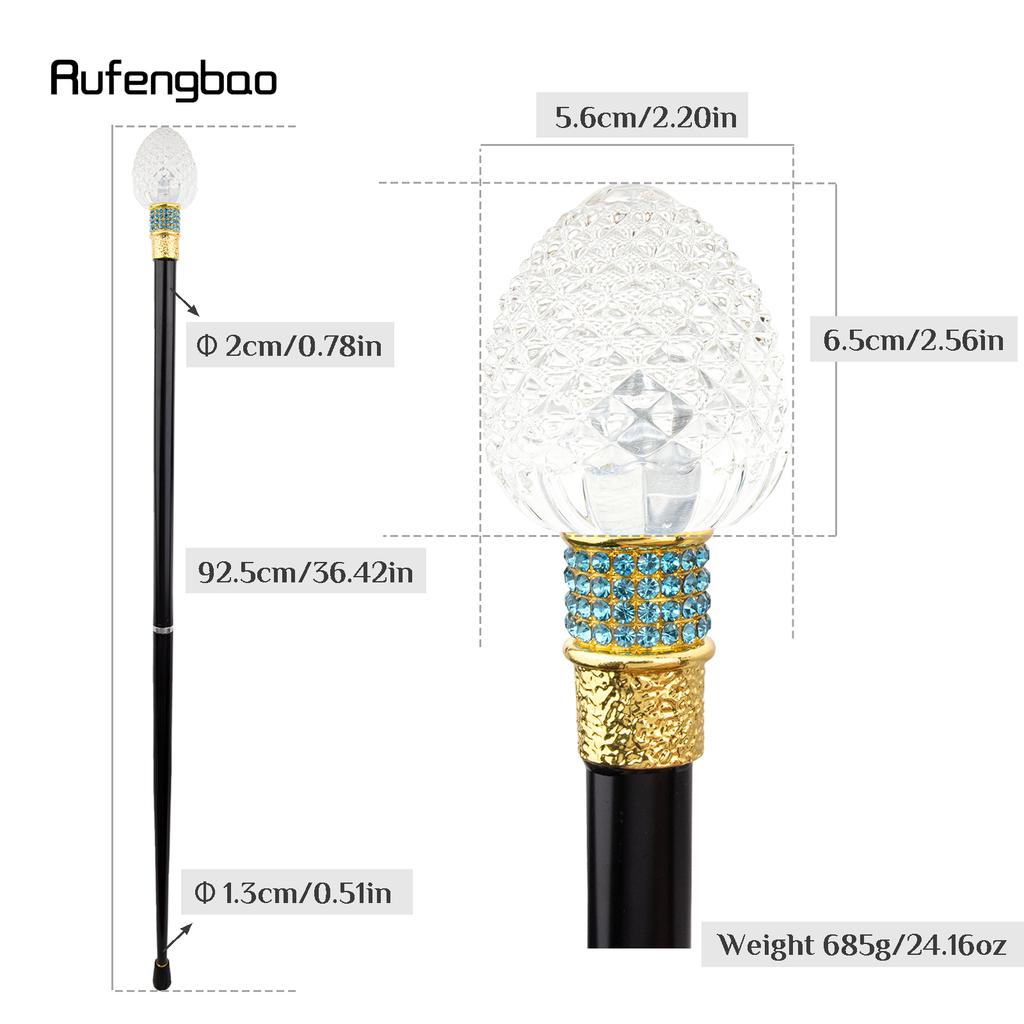 Transparent Ball Glass Golden Green Alloy Fairy Wands for Girls Princess Walking Stick Wand Cosplay Wedding Birthday Party 92cm