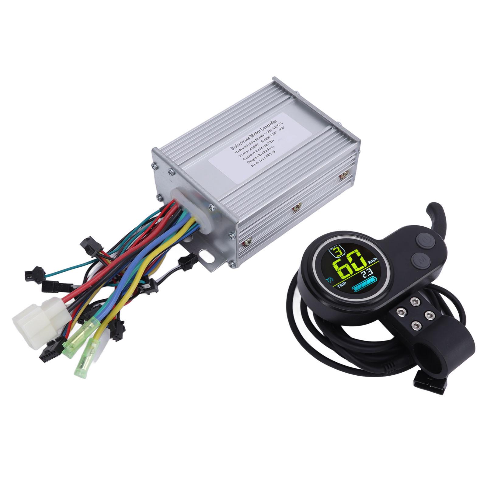 

450W 48V 60V Brushless Speed Motor Controller Thumb Throttle with LCD Round Color Display for Electric Bike Scooter