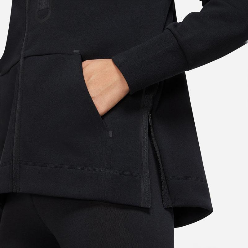 Nike Solid Color Zip-Up Hoodie With Brand Logo Print Jacket Women Jackets Black DD5625-010