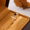 Nuevas Joyas de Plata de Ley 925 Anillos Abiertos Geométricos Populares de Personalidad Simple Oscura Redonda de Epoxi R320