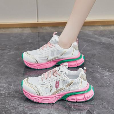 Damen Sneaker Atmungsaktive Flache Schuhe für Frau Joggingschuhe Sommer Neue Lässige Sneaker Tennis Weiblich Klobige Sneaker