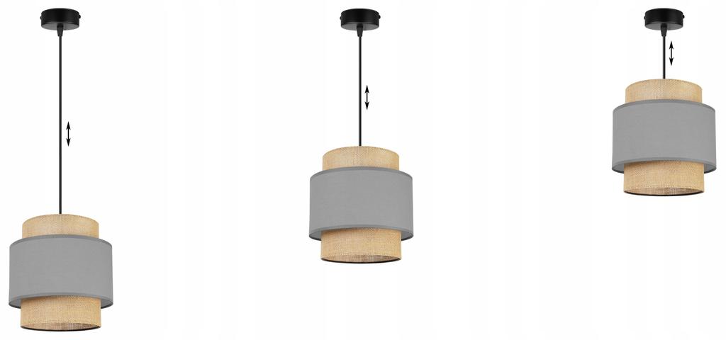 Hanging Lamp, Ceiling Chandelier, Lampshade, Boho Juta