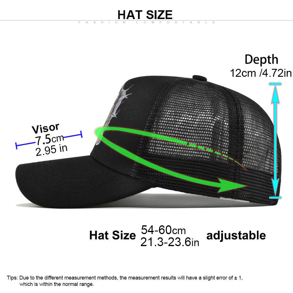 Unisex Lion Animal Print Washed Retro Soft Top Baseball Cap, Adjustable Brim Trucker Hat for Outdoor Activities and Fishing