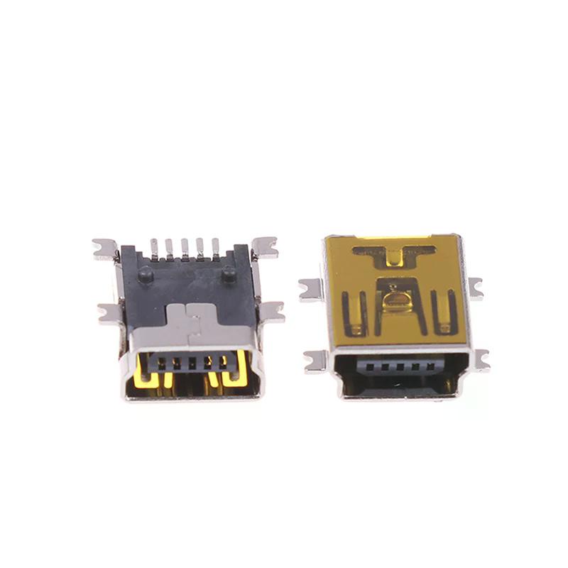 Hot 10/20Pcs Mini USB Female Socket Connector Plug 5pin SMD Type USB Port For Tail Charging Mobile Phone Data Ports
