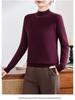 Elegant Knit Sweater for Middle-Aged Women - Autumn/Winter Solid Color Base Layer