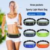 Widened Waterproof Reflective Waist Bag with Three Pockets for Outdoor Sports, Running, and Cycling