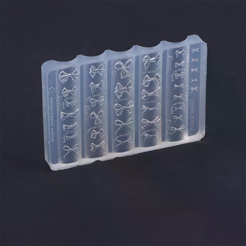 3D Bowknot Silicone Nail Mold Mixed Sized Shaped Bow Soft Stamping Plates Kawaii Ballet Bow DIY Manicure Art Mould Tools