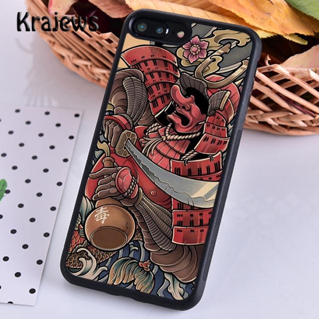 Krajews Japanese Oni Hannya Demon Mask Cool Phone Case For iPhone 14 5 6s 7 8 Plus X XR XS 11 12 13 Pro Max Samsung S21 S22ultra