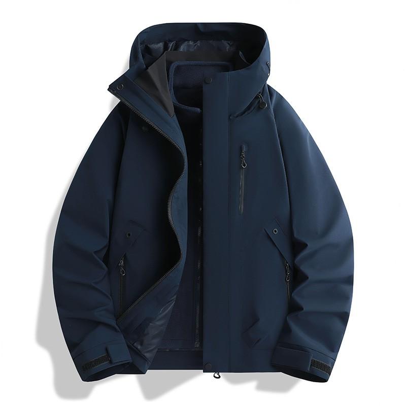3-in-1 Waterproof Windproof Fleece Hiking Jacket Men Women Outdoor Camping