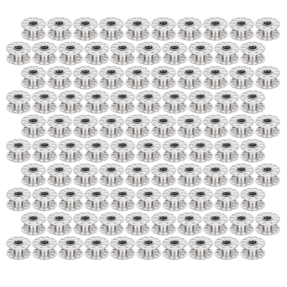 100pcs Iron Plating Sewing Machine Bobbin Household Durable Replacement Bobbin Generic Metal Bobbin Home Sewing