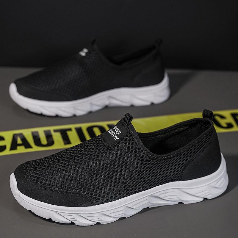 Herren Sommer Mesh Slip-On Leichte Atmungsaktive Outdoor-Wanderschuhe