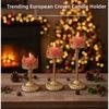 3 Piece Gold Hollow Crown Candle Holder European Style Iron Electroplated Finish For Living Room Dining Wedding Party Decor