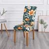 Green Chair Cover With Orange Flower Pattern
