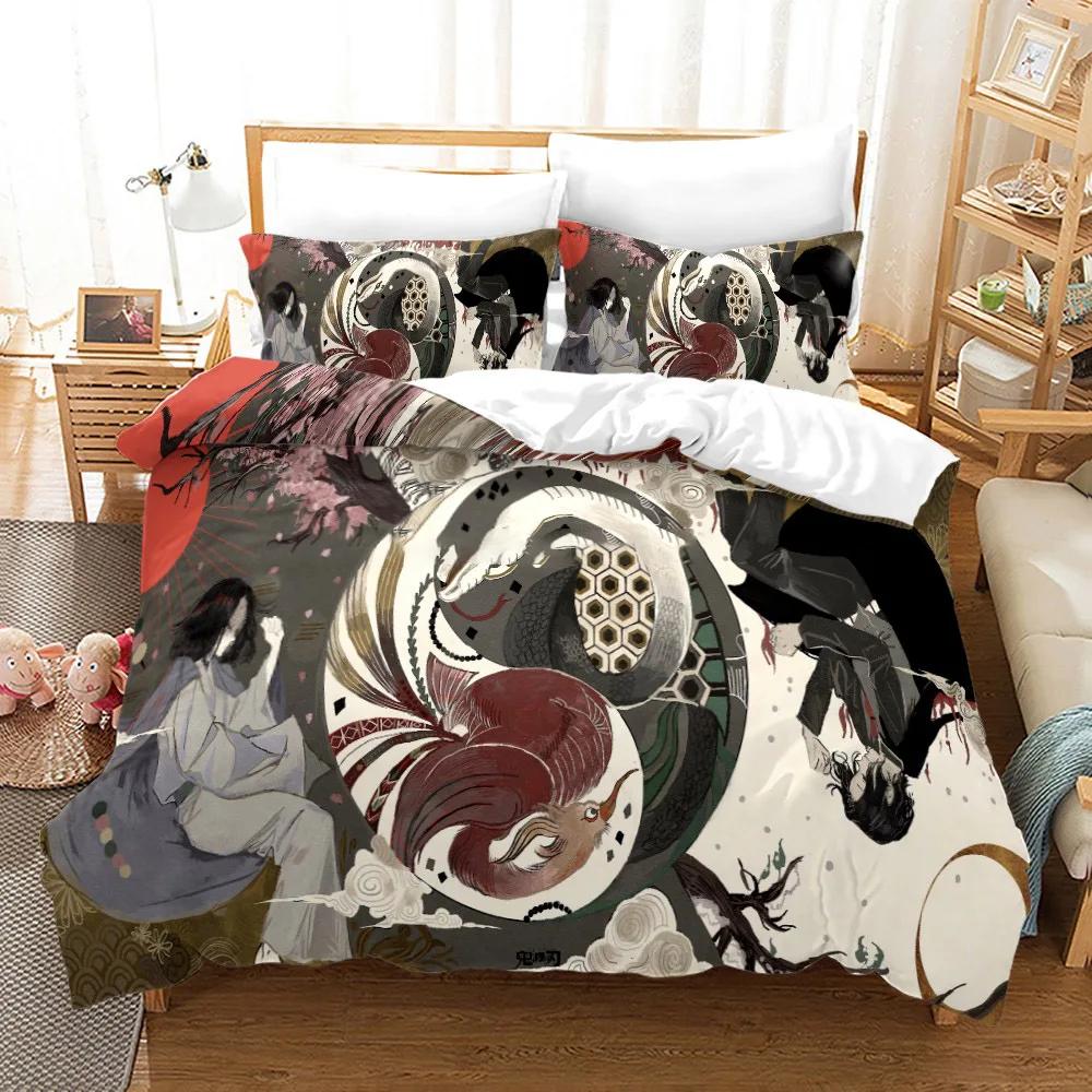 Demon Slayer Anime Bedding Set 3d Duvet Cover Sets Pillowcase Bedclothes Home Textile Cartoon Twin Queen King Size Kids Gift