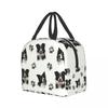Custom Border Collie Lunch Bag Women Thermal Cooler Insulated Lunch Boxes for Kids School Children Fruit Fresh Storage Bag