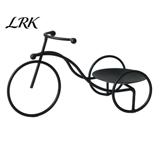 Retro Style Candle Holder Creative Bicycle Holder, Iron Art Compact Candlestick, Aromatherapy Scented Narrow Countertop Display for Bathroom