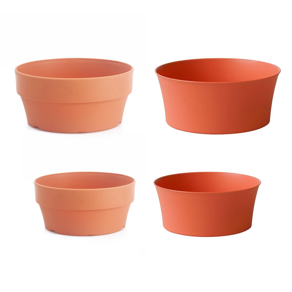 Plant Pot/Tray with Drainage Holes Imitation Ceramic Pot/Plate Gardening Supply
