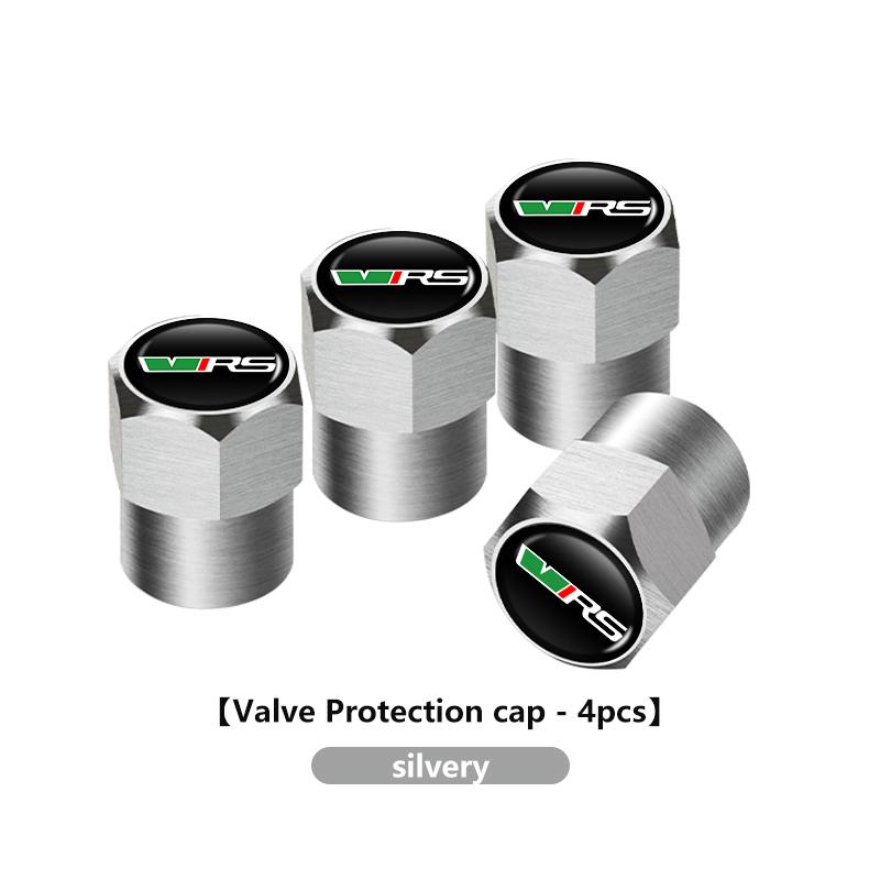 kypxb3 4Pcs Car Wheel Tire Valve Protection Caps Dust Cover For Skoda Octavia 2 3 Rapid Kodiaq Karoq Fabia Kamiq Superb MK3