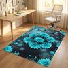 Floral Garden Theme Crystal Velvet Rug Personalized Custom Name Text Soft Floor Mat Home Decor