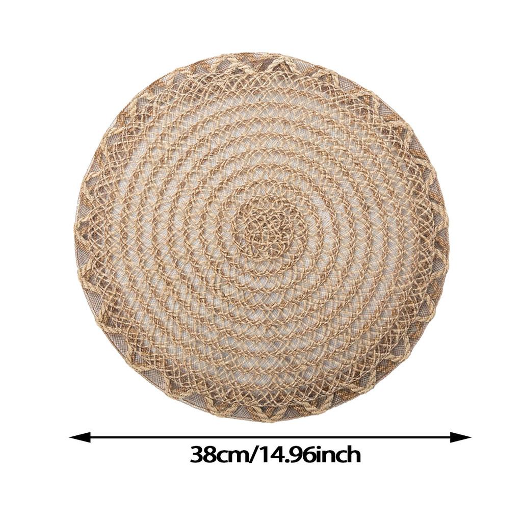 Nordic Style Washable Round Table Mat With Hollow Floral Pattern For Home Dining Decor