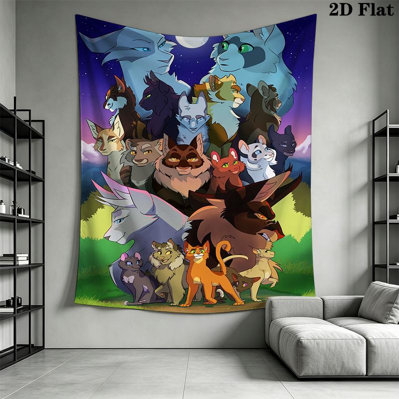 Warrior Cats movie Pattern Home Decor Tapestry, Wall Hanging, Decorative RV Wall Cloth.XGT0914577