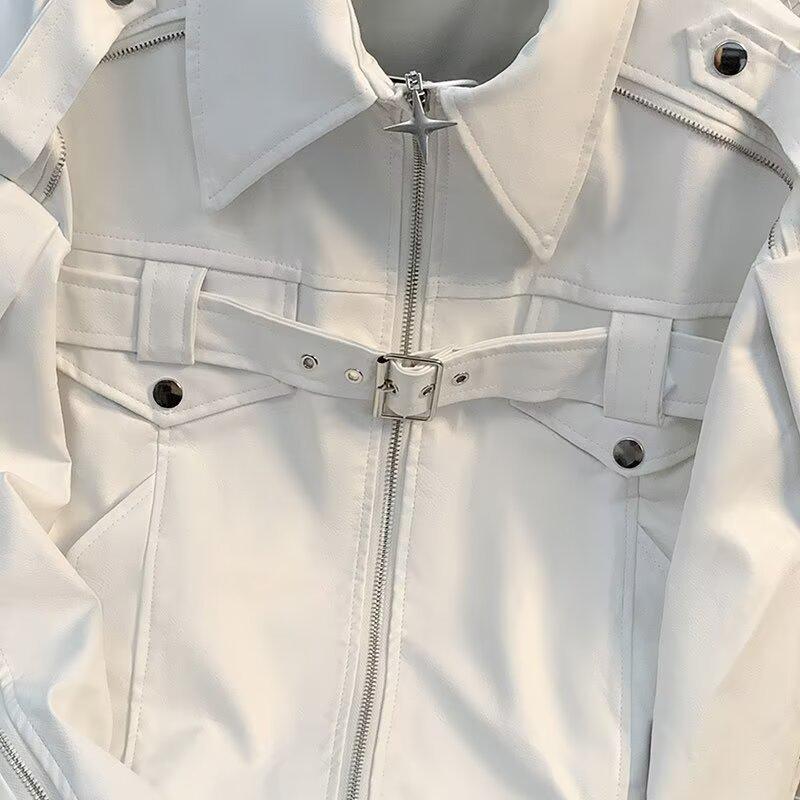 2025 High Street Herren Leder Motorradjacke dekonstruiert - Trendy, Locker, Cool Frühling/Herbst Kurzer Stil