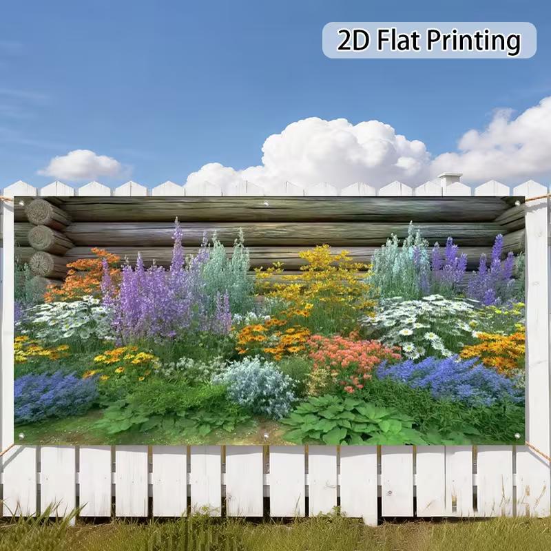 2D Bunter Wildblumen-Garten Garagentor Wandbild Sommer Dekoration Hintergrund