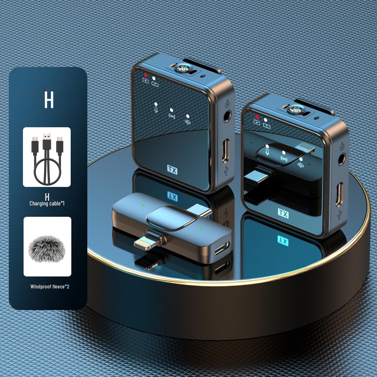 

Двойной беспроводной петличный микрофон с шумоподавлением для записи живого звука на открытом воздухе