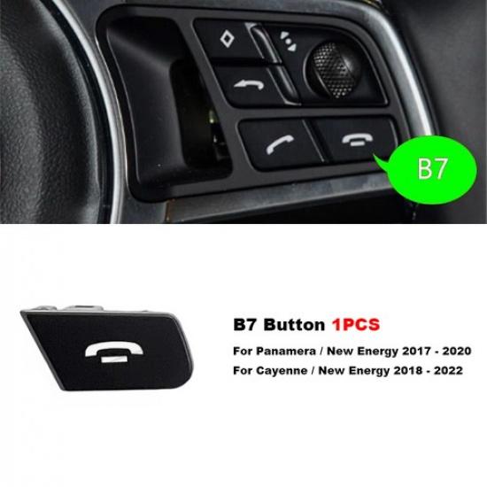 1x Matte Black Car Steering Wheel Switch Button Fix For Porsche Panamera 2017-20