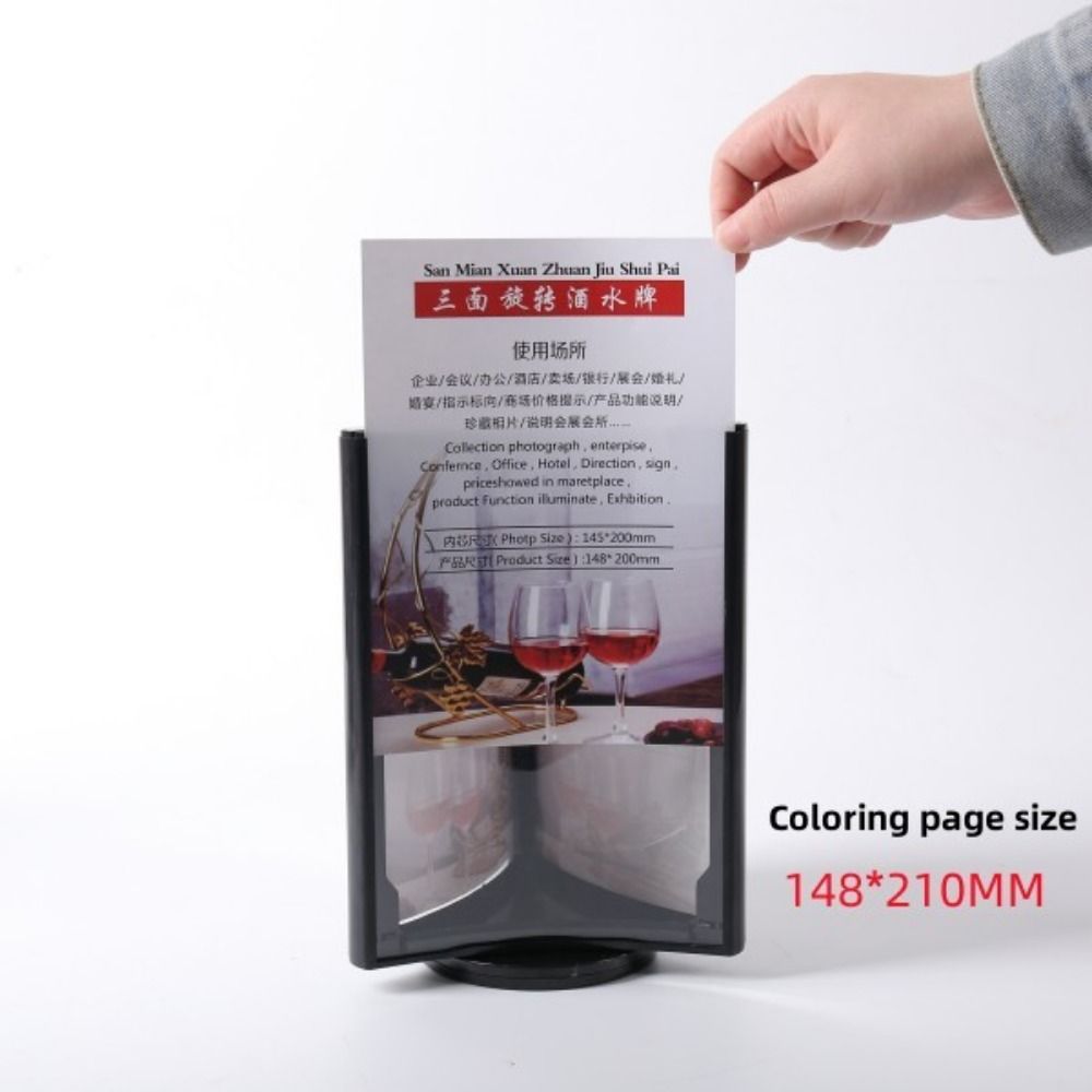 Transparent Menu Display Stand Three-Sided Vertical Price Tag Rack  Offices