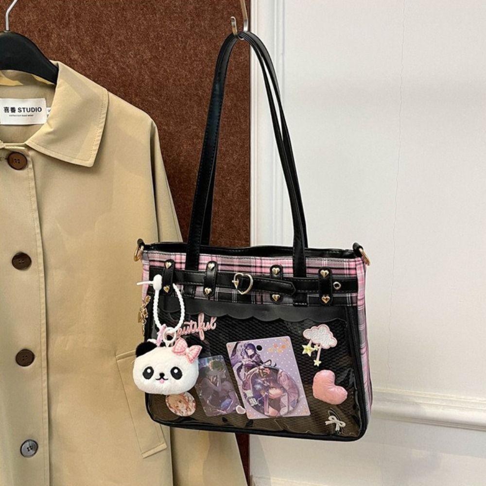 Y2K JK Crossbody Bag Large Capacity Transparent Shoulder Bag Cartoon Anime Itabag Birthday Gifts