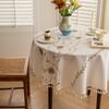 Tablecloth Fabric Cotton And Linen Small Fresh Waterproof Tablecloth High-End Embroidery Dining Table Cloth Round Table Coffee Table Cloth Tablecloth
