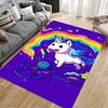 Colorful Unicorn with Rainbow Yarn Delight Non-slip rug suitable for living room and bedroom sofas.