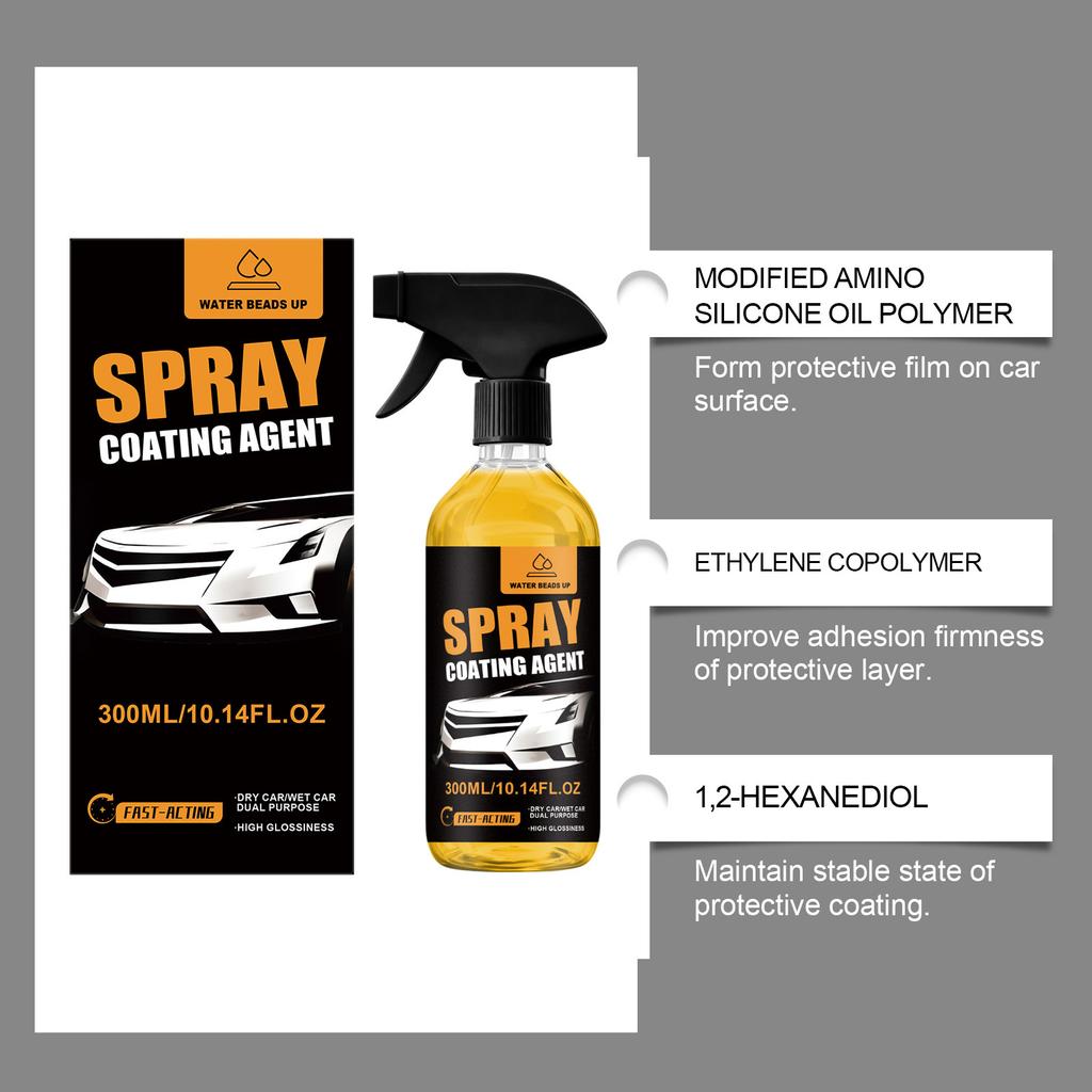 Car Paint Sealant Spray Kit Wet Dry Application Ceramic Coating Gloss Care Spot Repair Water Spot Removal High Gloss Protection Family Pack