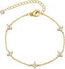 Bracelets for Women 14K Gold Silver Plated Ring Bracelet Hand Chain Dainty Evil Eye Heart Clover