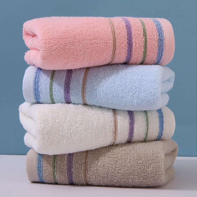 Pure Cotton Absorbent Towel Household Color Striped Face Towel