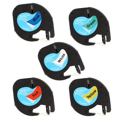 5PK Compatible For Dymo LetraTag Plastic 91331 12mm Label Tape Laminated Refills