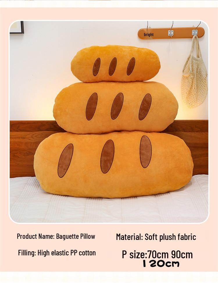Long Body Bread Simulation Plush Pillow Doll for Sleeping