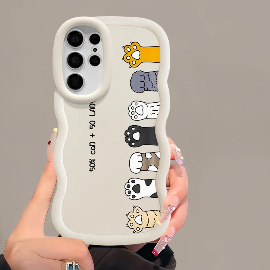 Soft Phone Cover Case for Samsung Galaxy S22 Ultra S24 S20 FE A25 S25 S21 A26 S23 Plus A55 A54 A34 A35 A24 A36 Cute Cartoon Cat