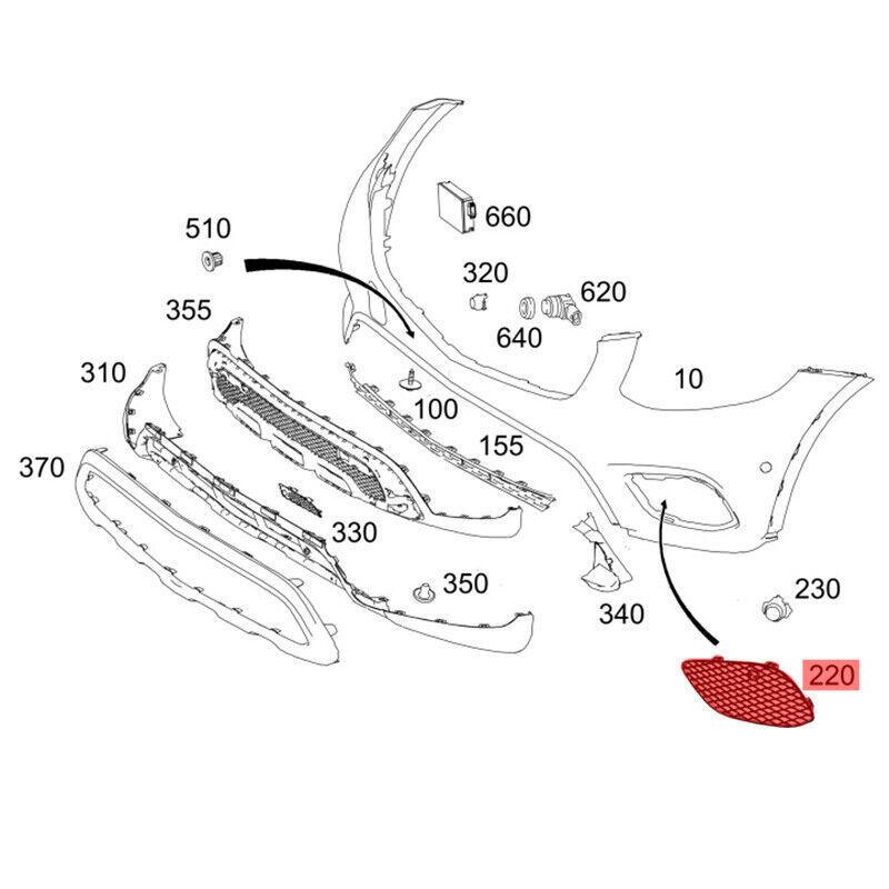 2538850122 253885022 Für Benz GLC300 W253 2016- Linke Rechte Seite Frontstoßstange Kühlergrill Nebelscheinwerferabdeckung Autozubehör Paar