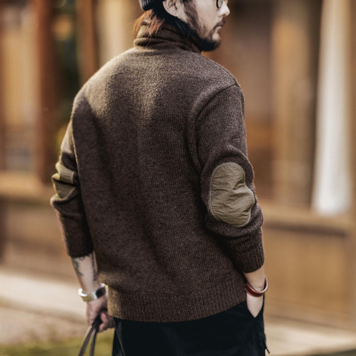 Men s High-End Heavyweight Thick High-Neck Sweater - Trendy Luxury Winter Casual Knitwear M (110-130 lbs)