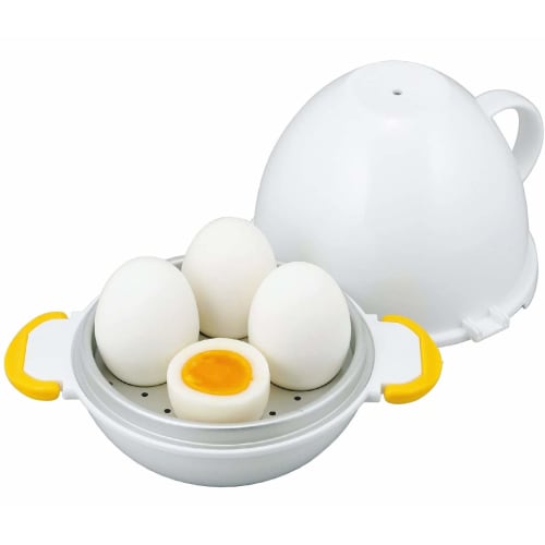 Wahei Freiz Akebono Sangyo Boiled Egg Container for 4 Approx. Width 18 X Depth 16.2 X Height 13.4 (cm) Made In Japan RE-279 Resin White