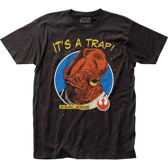 Men s Star Wars Admiral Ackbar It s a Trap T-Shirt Black - Size Small L