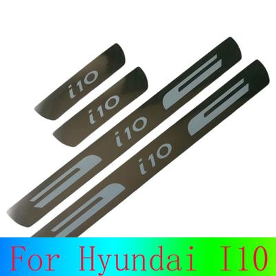 For Hyundai I10 Car Door Step Pedal Cargo Scaffolding Edg Protector Bumper Door Sill Scuff Plates Chromium Styling