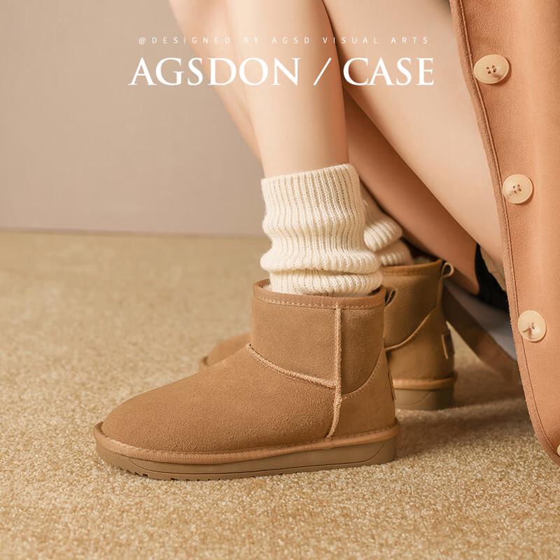 Agsdon Women's Warm Fleece-Lined Snow Ankle Boots