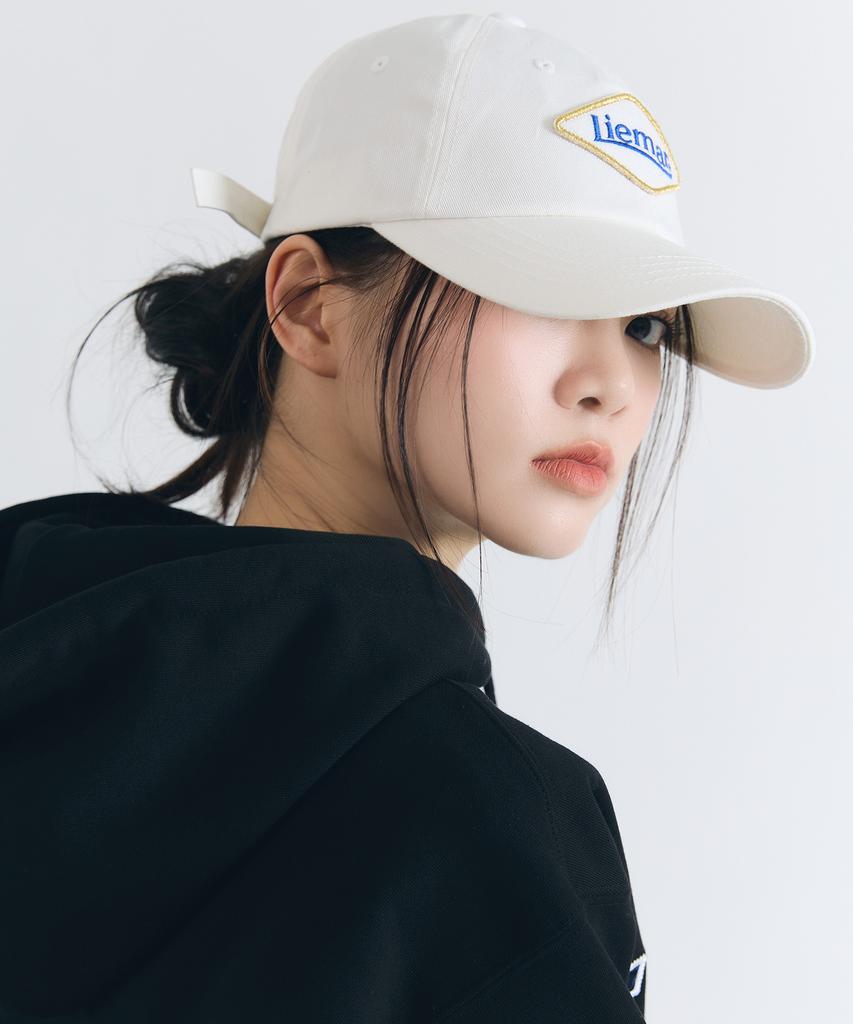LIEMAR Embroidered Patch Ball Cap Ivory
