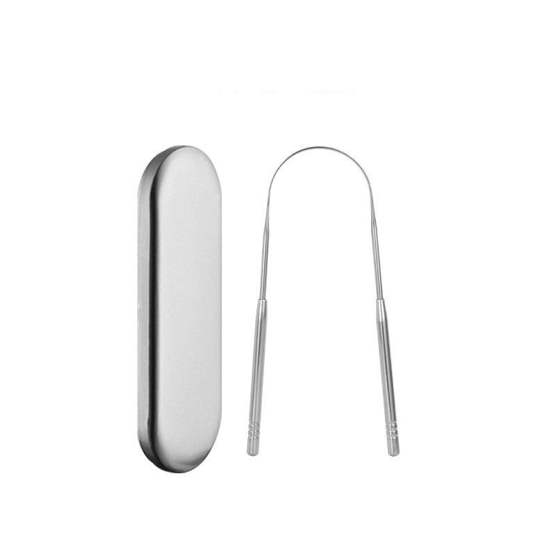 Stainless Steel Tongue Scraper Oral Cleaning Tool Professional Tongue Coating Remover Reusable Fresh Breath Hygiene Gadget