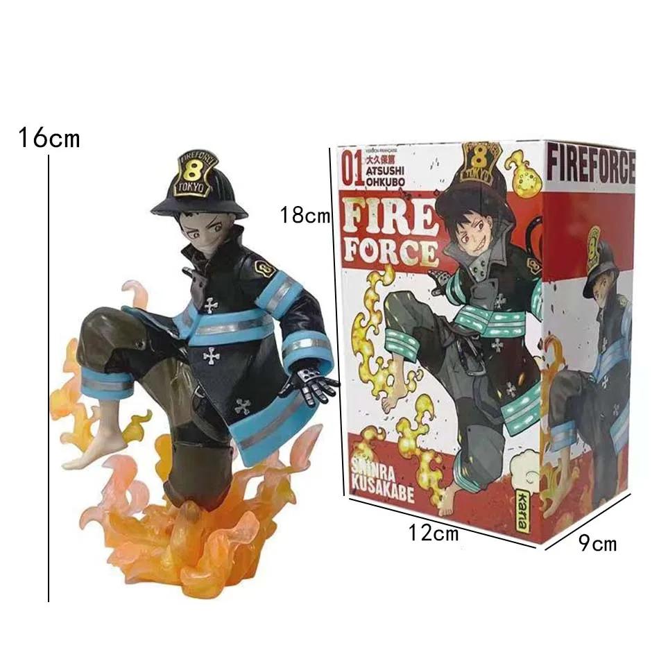 Anime Shinra Kusakabe Figur Szene Fire Force Spezialeffekt Blut Desktop-Puppe Actionfigur Sammlung Geschenke