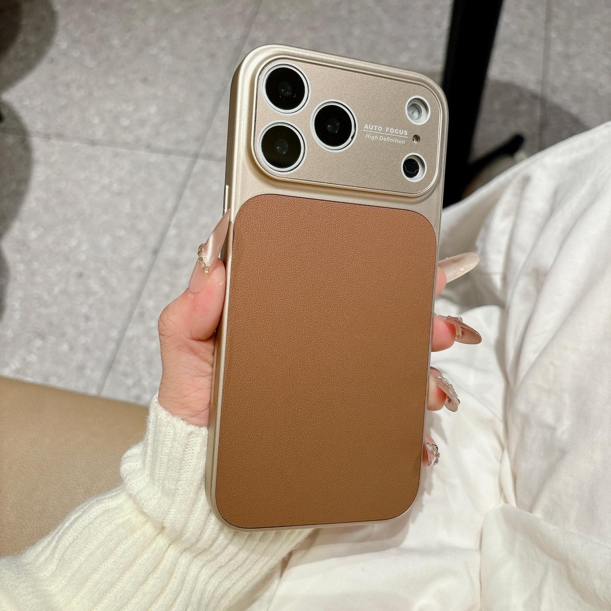 

Matte Leather Texture Phone Case For iPhone 17 Air 16 15 14 13 12 11 Pro Max Plus Big Camera Shockproof Solid Color Cover iPhone 11